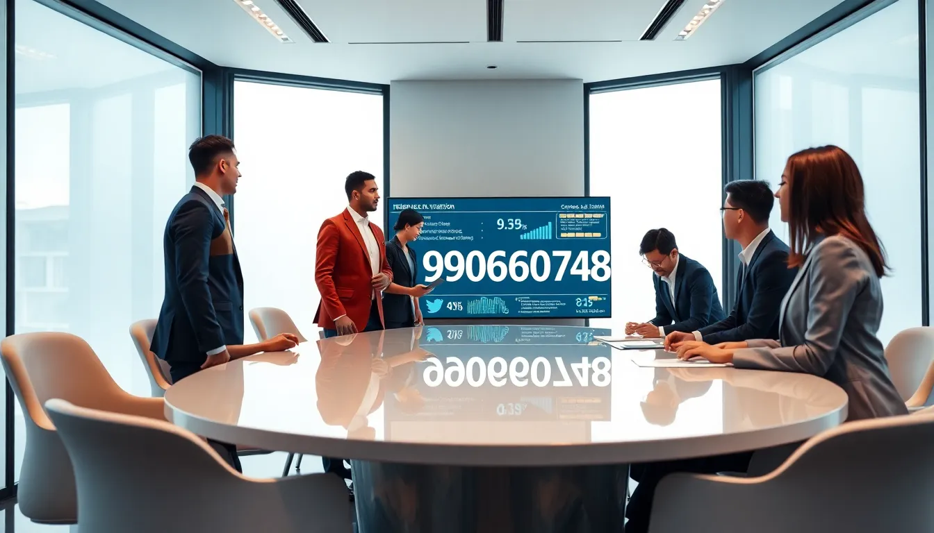 diverse team discussing technology in a modern conference room.